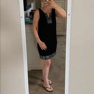 Apt 9 black shift dress with embroidered neckline